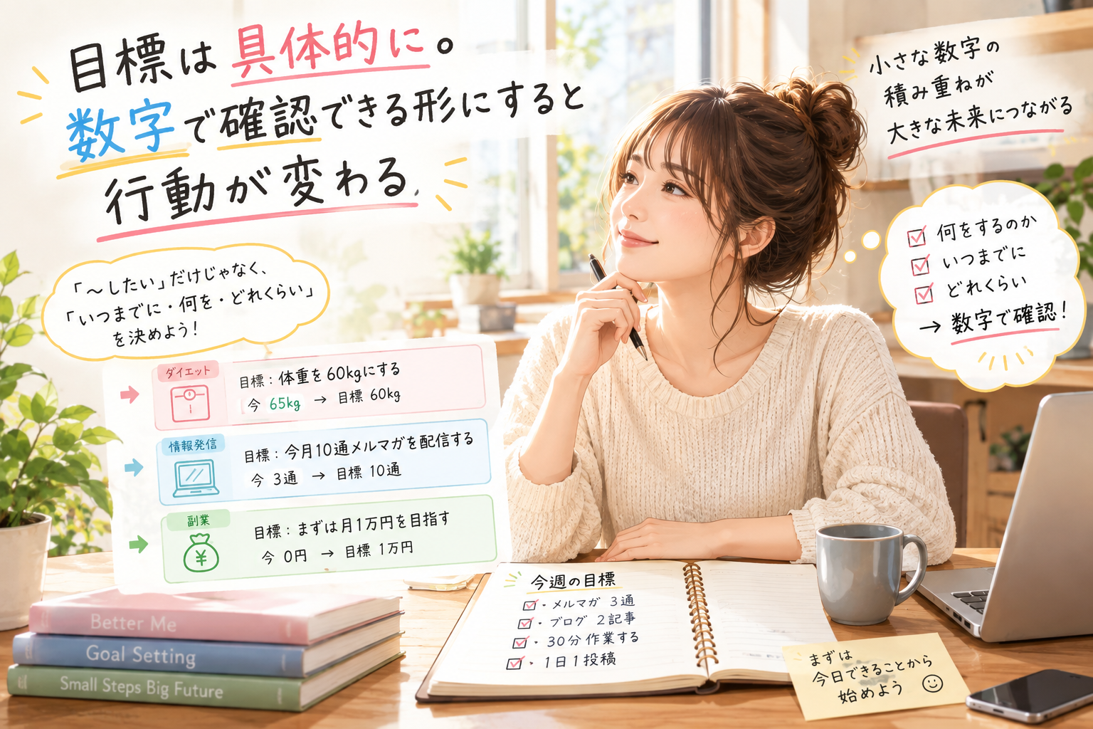 「頑張りたい」だけでは目標が曖昧になりやすい