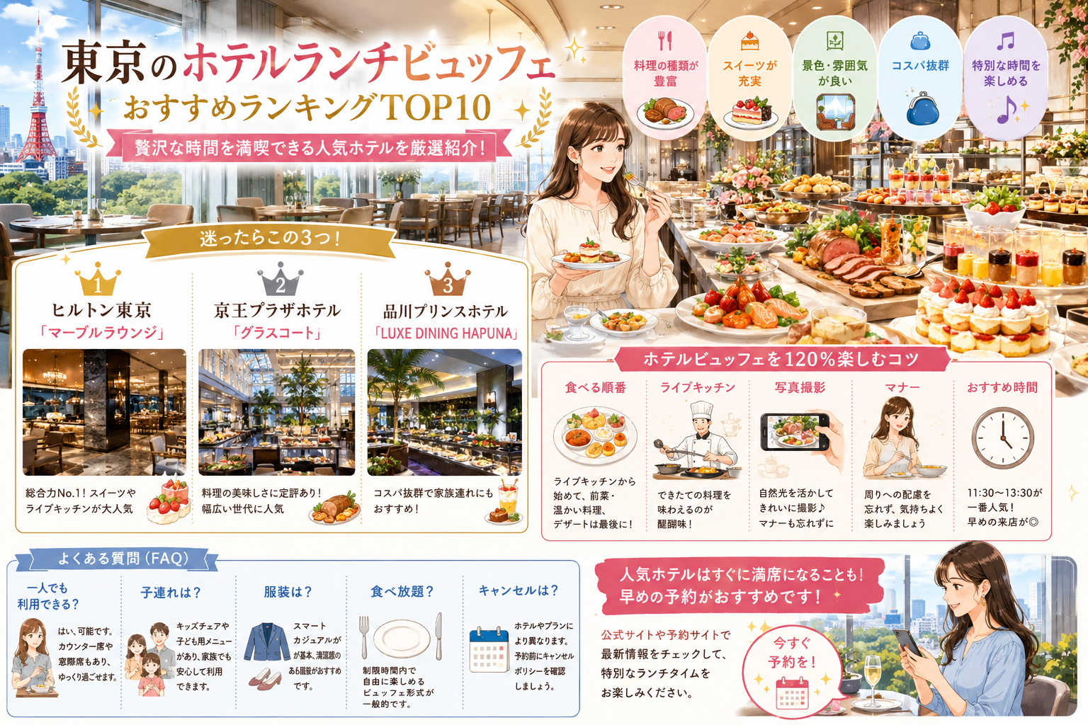 【2026年最新版】本当に美味しい東京のホテルランチビュッフェおすすめ10選【土日OK】